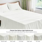 Love's cabin 4 Piece King Size Sheet Set, 100% Rayon Derived from Bamboo, Cooling & Breathable, Soft Silky Deep Pocket up to 16", Hotel Luxury Bedding for Hot Sleepers, White