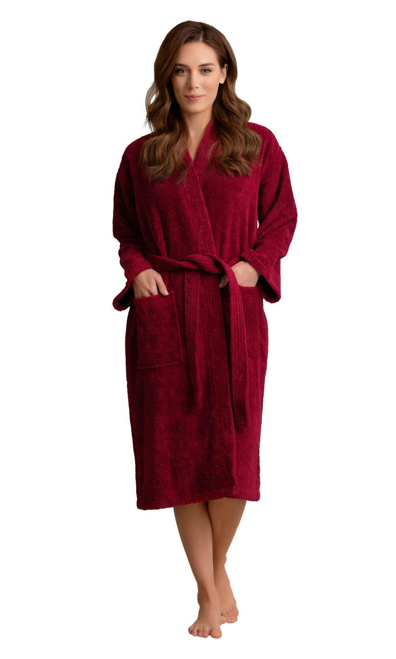 Soft Touch Linen Women's Robe Terry Cloth Kimono Bathrobe Thick 100% Cotton Soft Touch Linen Women's Robe Terry Cloth Kimono Bathrobe Thick 100% Cotton