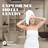 White Classic Luxury Bath Towels Set of 4 Large - 700 GSM Turkish Cotton Ultra Soft Bath Towels 27x54 | Highly Absorbent and Quick Dry | Hotel Towels for Bathroom Luxury, Plush Shower Towels, White