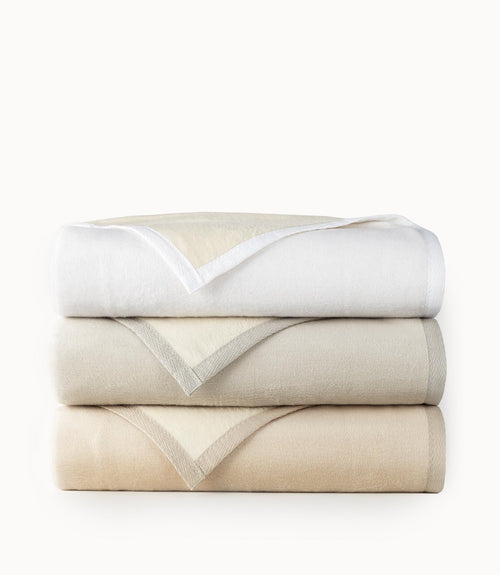 Peacock Alley Favorite Luxury Reversible Cotton Blanket for Year Around Use - 100% Long Staple Cotton, Imported from Portugal - King, White