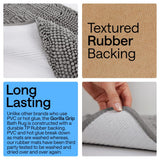 GORILLA GRIP Bath Rug Mat for Bathroom, Absorbent Chenille, 24x17 Gray