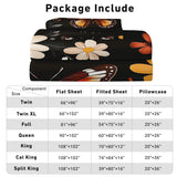 Butterfly Sheets Full Size - Butterflies Floral Botanical Bed Sheet Set - Deep Pocket Soft Microfiber Bedding Set 4 Piece - Fitted Flat Sheet Pillowcases - Butterfly Bedroom Decor & Gifts