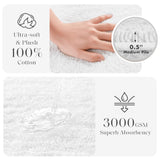 Madison Park Splendor Reversible 100% Cotton Bath Rug, 21 x 34, White