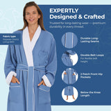 MONARCH Periwirnkle Plush Lined Microfiber Bath Robe for Men or Women