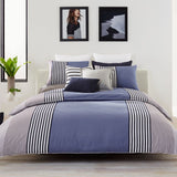 Lacoste Meribel Cotton Bedding Set, King Comforter, Blue/White