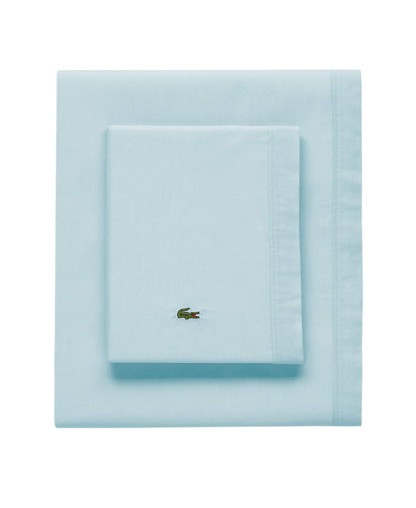 Lacoste Percale Solid Sheet Pillowcases, King, Pale Aqua