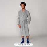 Brooklinen Luxury Cotton Bath Robe, OEKO-TEX Certified, Ultra Soft, Adjustable, Plush & Machine Washable – Premium Turkish Plush Robes for Women & Men (Pewter Gray, Large)