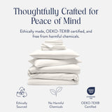 Brooklinen Luxury Sateen Sheet Set - 7 Piece 100% Cotton Bed Sheets - 1 Fitted & 1 Flat Sheet, 4 Pillowcases, 1 Duvet Cover, Soft Sateen Sheets for Ultimate Comfort Twin - Cream