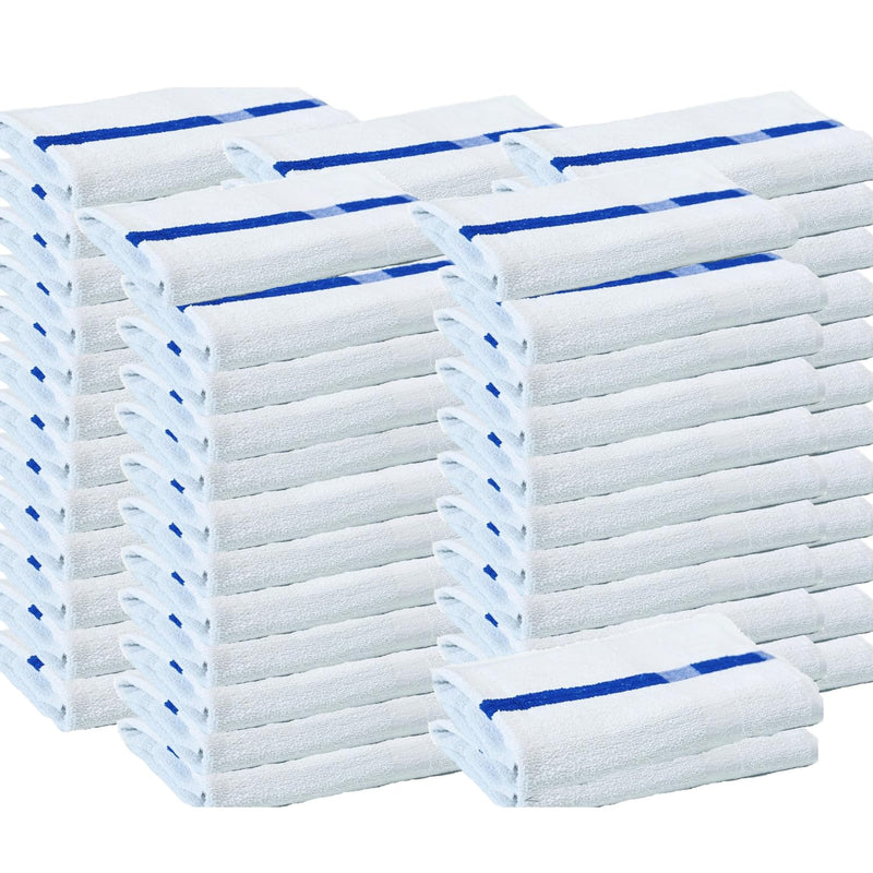 Towels N More 24x48 Soft Poolside Towels 60 Large Super Absorbent Pool Towel Blue Center Stripe Home Spa Gym Hotel Motel Rental House 100% Cotton Bath Towels