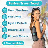 Youphoria Microfiber Travel Towel Fast Drying Lightweight - Quick Dry Towel for Camping, Beach, Backpacking, Hiking, & Sport