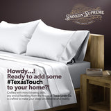 TEXAS LINEN CO. 100% Egyptian Cotton Sheets Queen Size - Snoozin' Supreme Collection 2000 Series Luxury Queen Bed Sheet Set, Cooling Sateen Weave, 17” Extra Deep Pocket Hotel Sheets (4 Pc, Light Grey)