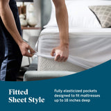 LUCID Encasement Mattress Protector - Completely Surrounds Mattress for Waterproof Protection, White, King