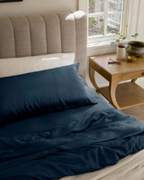 Cozy Earth Luxury Bed Sheet Set - 100% Viscose from Bamboo Fabric, Ultra-Soft & Breathable, Fits Regular & Deep Pocket Mattresses up to 20" - 4 Pieces King Sheet Set Pacific Blue