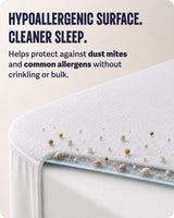 SafeRest Waterproof Queen Size Mattress Protector - Fitted with Stretchable Pockets - Machine Washable Cotton Blend Mattress Cover for Bed