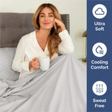 Split King Size 5 Piece Sheet Set - Comfy Breathable & Cooling Bed Sheets Set - Hotel Luxury Bedding for Women, Men, Kids & Teens - Deep Pockets, Easy-Fit, Soft & Wrinkle Free - Oeko-Tex - French Grey