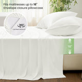 Love's cabin 4 Piece King Size Sheet Set, 100% Rayon Derived from Bamboo, Cooling & Breathable, Soft Silky Deep Pocket up to 16", Hotel Luxury Bedding for Hot Sleepers, White