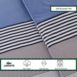 Lacoste Meribel Cotton Bedding Set, King Comforter, Blue/White