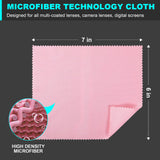 SmoTecQ 12 Pack Assorted Colors Microfiber Cleaning Cloths - Cleans Lenses, Glasses, Screens, Cameras, iPad, iPhone, Eyeglasses, Cell Phone, LCD TV Screens and More (6X7)