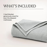 BOLL & BRANCH Waffle Bed Blanket, King/Cal King, White