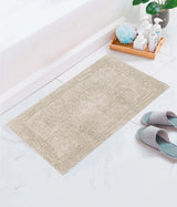 COTTON CRAFT 2 Pack Reversible Bath Mat - Soft Plush Bath Rug -17x24- Linen