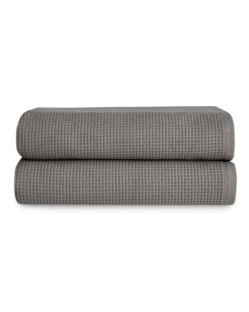 Cozy Earth Charcoal Waffle Bath Towels