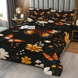 Butterfly Sheets Full Size - Butterflies Floral Botanical Bed Sheet Set - Deep Pocket Soft Microfiber Bedding Set 4 Piece - Fitted Flat Sheet Pillowcases - Butterfly Bedroom Decor & Gifts