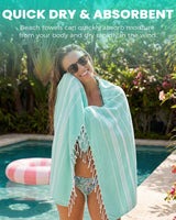 Antfuny Turkish Beach Towels Vacation Essentials Quick Dry Sand Free Oversized Bath Pool Swim Towel Extra Large XL Blanket Adult Travel Cruise Accessories Must Haves Clearance Stuff Necessities