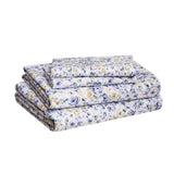 Amazon Basics Lightweight Breathable Super Soft Easy Care Microfiber 4-Piece Bed Sheet Set, Wrinkle Resistant with 14-Inch Deep Pockets, Queen, Blue Floral, Printed