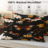 Butterfly Sheets Full Size - Butterflies Floral Botanical Bed Sheet Set - Deep Pocket Soft Microfiber Bedding Set 4 Piece - Fitted Flat Sheet Pillowcases - Butterfly Bedroom Decor & Gifts