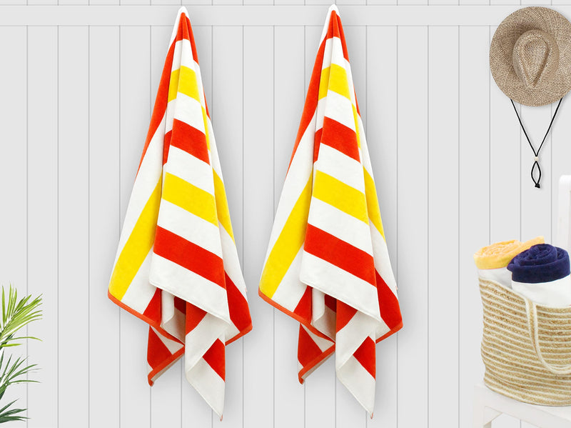 Loon & Lake Sand Resistant Beach Towels Set Of 2 - Waffle Weave & Plush Velour, 30"x60", 600 GSM Cotton