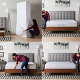 LUCID Encasement Mattress Protector - Completely Surrounds Mattress for Waterproof Protection, White, King