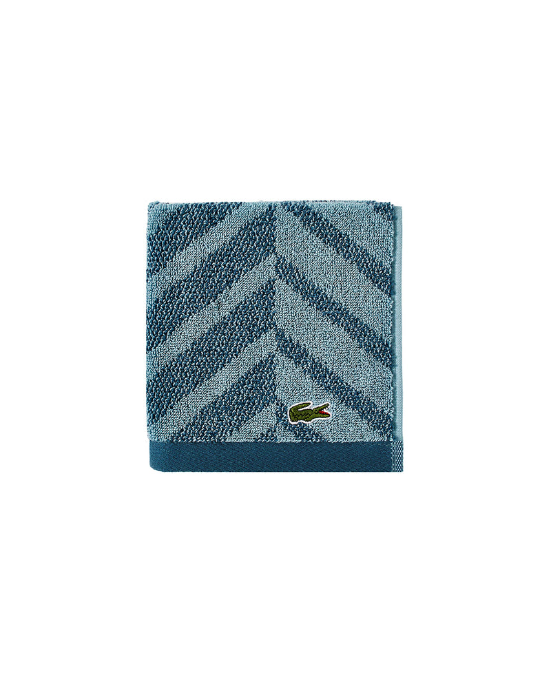 Lacoste Herringbone 100% Cotton Towel, 13x13 Wash Cloth, Dark Teal
