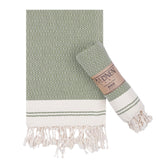 Evelynen Turkish Hand Towels for Bathroom & Kitchen Towels Decorative Set of 2 | Boho Farmhouse Hand Towels with Hanging Loops for Face, Tea, Dish, Kitchen & Bath | (16" x 32" - Khaki)