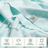 WETCAT Turkish Beach Towel Oversized (38"x71") 100% Turkish Cotton, Made in Turkey - Sand Free, Extra Large, Ultra Soft, Quick Drying, Compact & Lightweight for Travel - Aqua