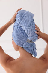 Curly Girl Microfiber Hair Towel Wrap for Women, 41" x 31" Large Quick Dry Hair Towel, Secure Fit with Elastic Strap, Anti-Frizz Hair Plopping Wrap for Long, Thick Hair