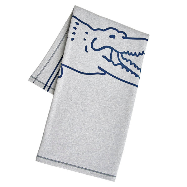 Lacoste Vintage Croc Oversized 50" x 70" Fleece Throw Blanket, Grey