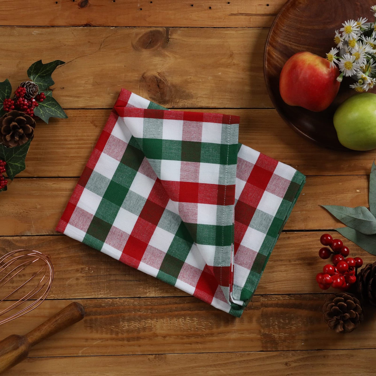 Urban Villa Christmas Set of 6 Kitchen Towels 20×30 Inch 100
