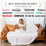 Aricove Cooling Weighted Blanket for Adults, 15 lbs, Full/Queen Size Weighted Blanket, 60x80 inches, Silky Soft Bamboo Viscose, Machine Washable, White