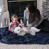 Bedsure GentleSoft Navy Blue Throw Blanket for Couch - 300GSM Soft Cozy Fleece Blankets for Home Decor Gifts Throws for Travel Camping 50x60 Inches