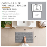 Yimobra Bathroom Rugs Non-Slip Washable – Extra Soft & Absorbent Chenille Bath Mat, Quick-Dry Plush Shaggy Floor & Vanity Bath Rugs for Tub & Shower, Modern Home Decor Accessories, 24 x 17, Grey