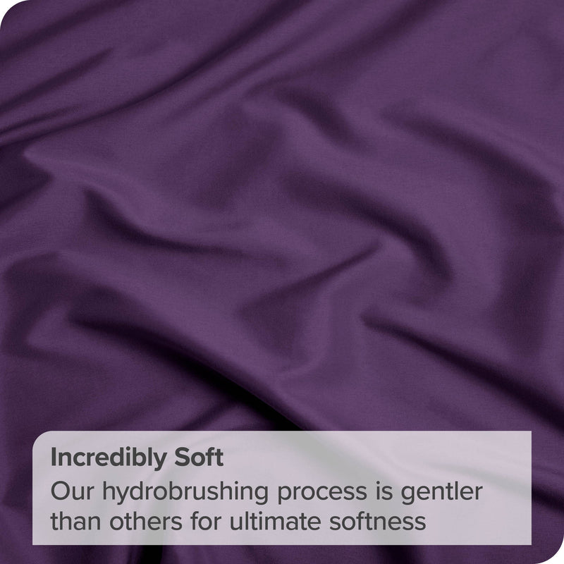 Fitted Bottom Sheet Queen Size - Premium 1800 Microfiber - Ultra-Soft Hotel Luxury - Deep Pocket - Durable and Long Lasting - Queen Fitted Sheet (Queen, Plum)