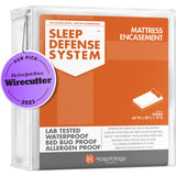 HOSPITOLOGY PRODUCTS Mattress Encasement - Zippered Bed Bug Dust Mite Proof Hypoallergenic - Sleep Defense System - Queen - Waterproof - Stretchable - Standard 12" Depth - 60" W x 80" L