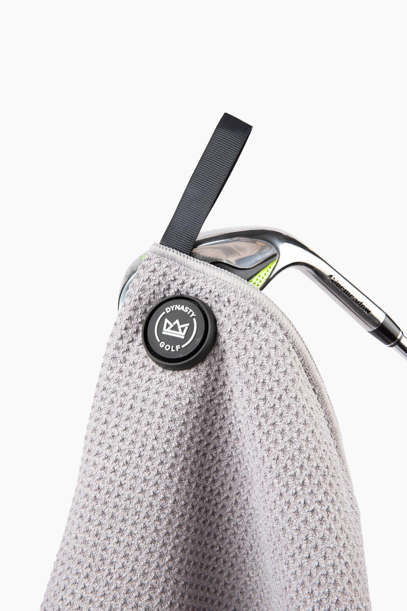 Magnetic Golf Towel for Golf Bags - Microfiber Golf Towels for Men & Women - Waffle Golf Bag Towel with Magnet (Gray)