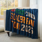 Soccer Fan Tour 2026 Throw Blanket, Soft Flannel Football Season Blanket for Couch Bed, Game Day Soccer Gift for Men Women Kids