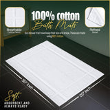 Pearl Linens Pack of 6 100% Cotton Bath Mat Towels, 20x30 inches, Soft & Absorbent Floor Towels for Bathroom, Not Bathroom Rugs, After Shower Mat, 687 GSM, Machine Washable, Airbnb Essentials, White