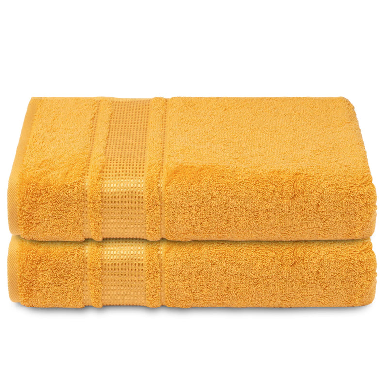 Melissa Linen, 2 Piece Hand Towel Set, 100% Turkish Cotton Face Hand Towels for Bathroom, 20 in x 35 in, Absorbent, Quick Dry, Durable and Soft, Spa and Hotel Quality, Yellow