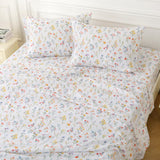Viviland Floral Queen Sheet Set - 4 Piece Vintage Botanical Flower and Leaves Patterned Bed Sheets - Soft, Breathable Microfiber Sheets with Deep Pocket, Non-Slip Fitted Sheets & Pillowcases