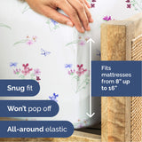 Floral Sheets - Butterfly Floral Bed Sheet Set - 1 Flat, 1 Fitted & 1 Pillowcase w/ Deep Pockets - Comfy, Wrinkle & Fade Free - Boho Botanical Bedding - Soft, Breathable and Cooling - Twin Size Set