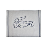 Lacoste Vintage Croc Oversized 50" x 70" Fleece Throw Blanket, Grey