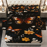 Butterfly Sheets Full Size - Butterflies Floral Botanical Bed Sheet Set - Deep Pocket Soft Microfiber Bedding Set 4 Piece - Fitted Flat Sheet Pillowcases - Butterfly Bedroom Decor & Gifts